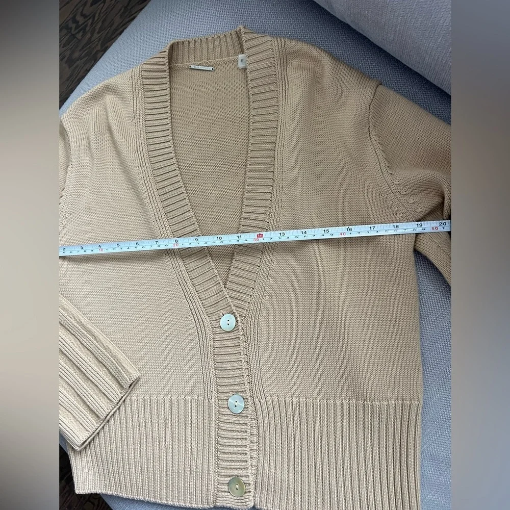ElieTahari Beige Button-Up Women's Sweater